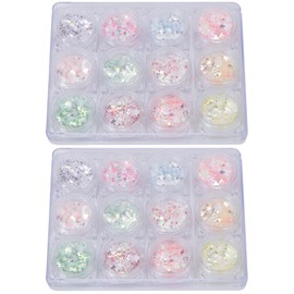 FOMIYES 2pcs 12 Nail Sequin Stickers 12 Bottles Star Moon Nail Decals for DIY Art