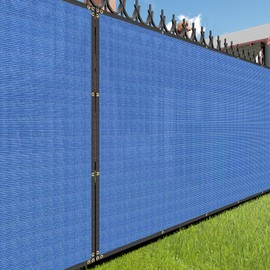 E&K Sunrise 2' x 17' Privacy Fence Screen with Grommets, Outdoor Windscreen Fence Covering Privacy Screen UV Blockage for Backyard Garden Patio (Blue)