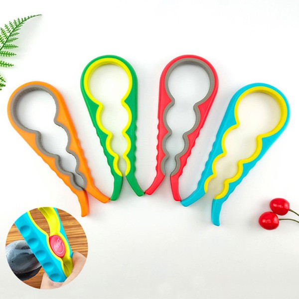 1+1 All-purpose opener lid bottle opener 4-hole multi-lid opener, green