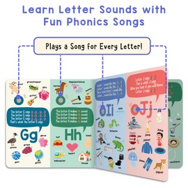LEARNING BUGS Phonics Songs Book, 26 Letter Sound Songs, Preschool & Kindergarten Learn to Read for 3 Year olds, Perfect Toy and Gift for Toddlers Ages 2+