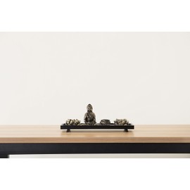MyGift Desktop Zen Garden Kit with Buddha Statue, Incense Burner, Sand, Rake and Lotus Tea Light Candle Holder
