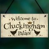 RED OCEAN Welcome To Cluckingham Palace Novelty Garden Hanging Plaque