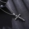 UMtrade Catholic Jesus Christ on INRI Cross Pendant Stainless Steel