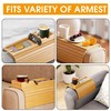 Bamboo Couch Cup Holder Tray with 2 Cork Coasters, Caddy,