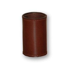 Leather Coin Cylinder (Brown, Half Dollar Size)
