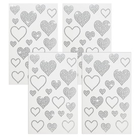 UBOG 4 Sheets Car Sticker Decals,Car Accessories Car Decals,Rhinestone Stickers,Bling Heart Car Sticker,Stickers for Cars,Bling Car Accessories for Women,Bling Sticker for Cars Decoration (Heart)