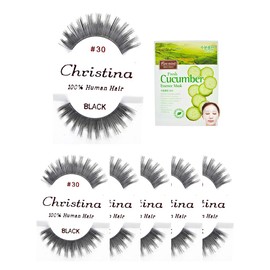 6 packs #30 Christina 100% Human Hair Fake Eyelashes