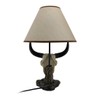 Zeckos Pair of Cast Resin Cow Skull Lamps for Ranch-Style