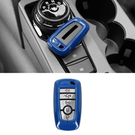 RAZPOY Key Fob Cover Shell, Key Case Cover Holder Protector Compatible with 2018-2023 Ford F-150 Explorer & 2021-2023 Ford Bronco & Bronco Sport, Blue