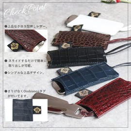 Orobianco Made in Italy CALZETT COCCOLINO-LUCIDO Portable Shoehorn Brand, Stylish, Croco Leather, T.MORO/Dark Brown