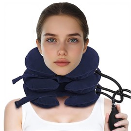 Neck Stretcher（Triple Upgrade）Cervical Traction Device, Neck Traction Device, Adjustable Inflatable Braces for Work, Rest, Travel, Outdoor Easy to Carry (Blue)