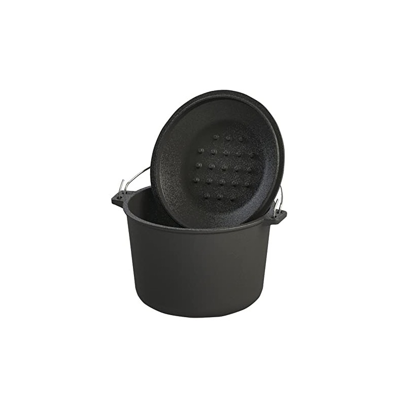 Bayou Classic 6-qt Pre-Seasoned Cast Iron Covered Soup Pot w/Domed