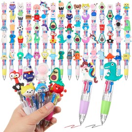Humyoun 80 Pcs Multicolor Pen in One 4 in 1 Cute Pens Multicolor Fun Ballpoint Pen Colored Pens for Kids Mini Pens for Office Back to School Supplies Students Gift (Assorted Style)