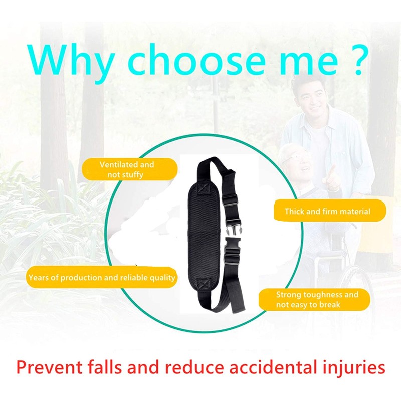 Wheelchair Safety Strap Seat Belt, Anti-Slip and Anti-Fall Wheelchair Fixation