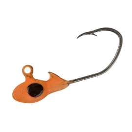 Crappie Pro Overbite Sickle Mo' Glo Glow-in-The-Dark Jig Heads for Soft Plastic Crappie Fishing Baits, Accessories for Freshwater Fishing, Pack of 10, Mo'Glo Orange, 1/16 oz