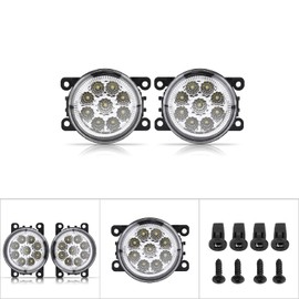 Car Fog Light 9 LED Car Round Front Fog Lamp DRL Daytime Running Light For Ford Focus White H11
