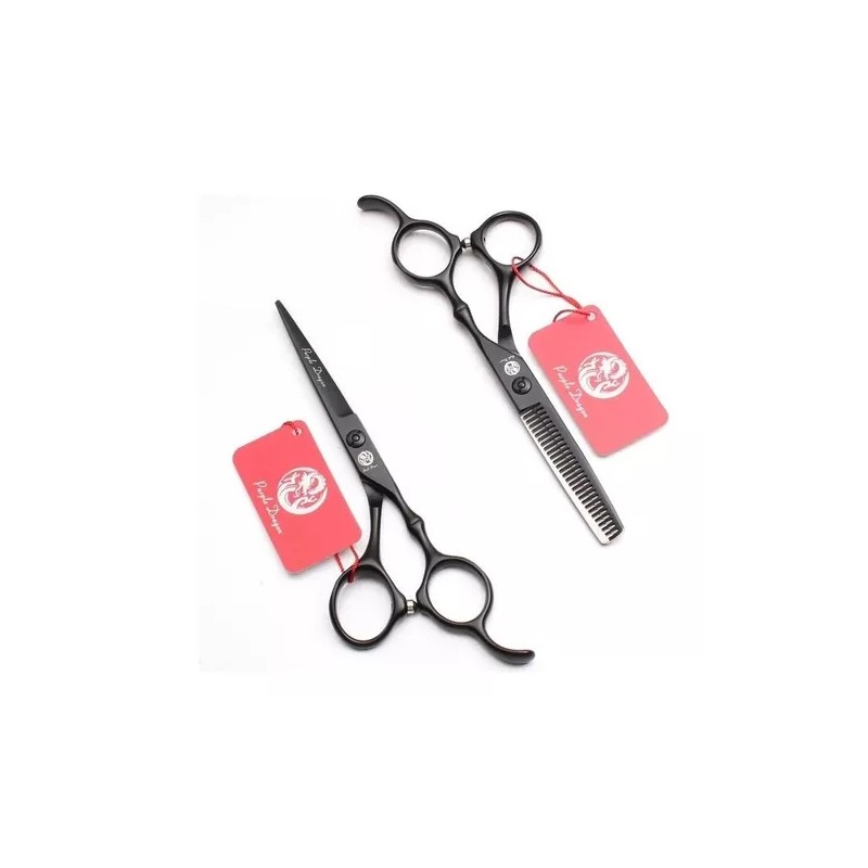 Purple Dragon Hermoso Set Tijeras Corte Cabello Peluquero Estuche 5.5