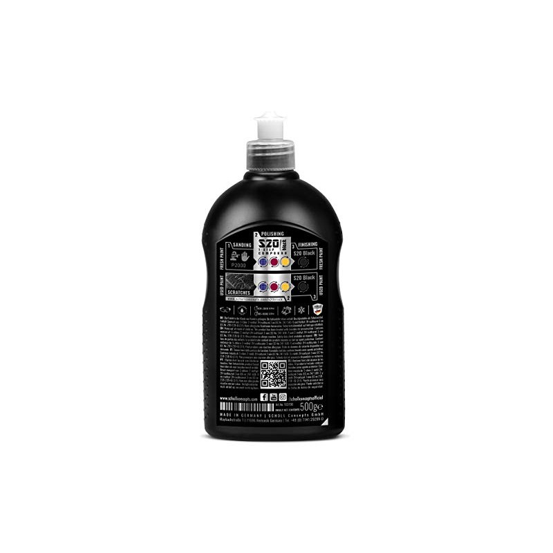 Scholl Concepts S20 Black High-Performance Abrasive Paste, 500g, Extremely Wide