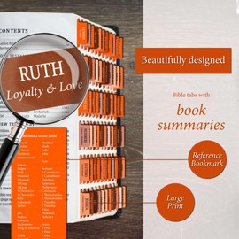 Saintilway Productions - Bible Tabs Premium Tear Resistant Bible Tabs – Easy to Apply, Laminated for Durability – Old & New Testament – Perfect for All Bibles - for Women and Men (Orange)