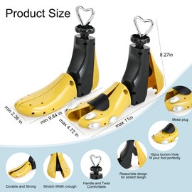 Osgusila Shoe Stretcher Women Men, Boot Stretcher Men, Shoe Tree Adjustable Width Length for Wide Feet (Yellow, 1Pcs, For Women Size 10-14, Men's 8.5-14, Not 1 Pair)