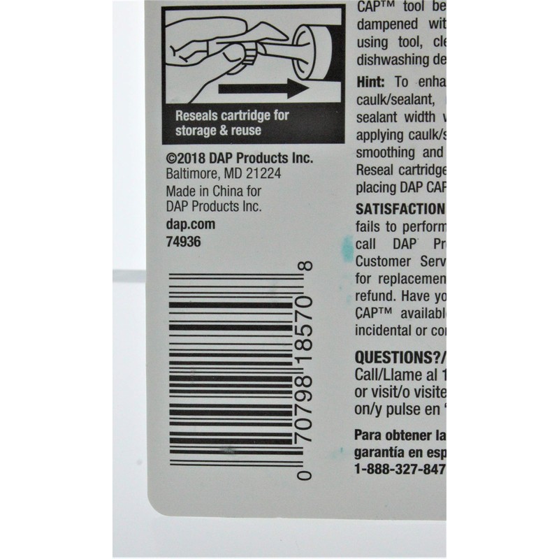 Dap 18570 Dap Cap Caulk Finishing Tool, Yellow - 12