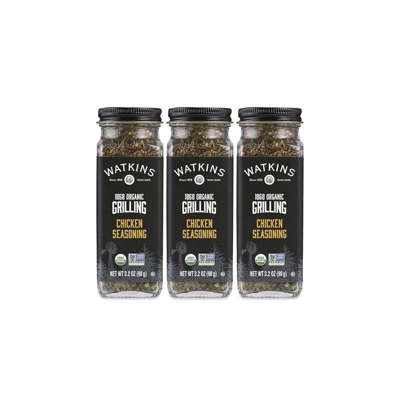 Watkins Organic Grilling Chicken Seasoning, 3.2 Oz, 3-Pack