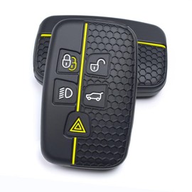 OTMIK OTMIK Silikon Autoschlssel Hlle passend fr Land Rover Range Rover Sport Evoque Freelander Velar Discovery 4 Jaguar XE XJ XF Gitarre Schlsselhlle Zubeh?r (Gelbe Linie)