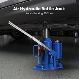 SPECSTAR Pneumatic Air Hydraulic Bottle Jack with Manual Hand Pump 20 Ton Heavy Duty Auto Truck Travel Trailer Repair Lift Blue
