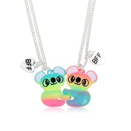 Friendship Necklaces for 2 Girls, 2 PCS Best Friend Necklaces Magnetic BFF Necklace Sister Necklace Kids Bear Matching Necklaces for Best Friends Girls Graduation Birthday Christmas Gifts