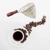 AUEAR, Wooden Handle Coffee Filter Reusable Cafe Flannel Cloth Bag