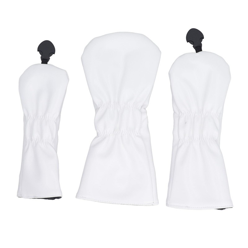 Golf Club Head Covers, 3pcs Long Neck Waterproof PU Leather