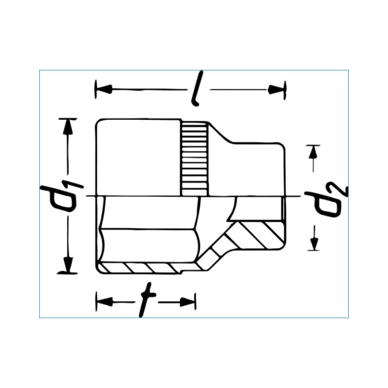 HAZET Hex Socket 900-29 | 12.5mm Square Drive, Flat Width