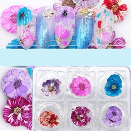 Minejin Nail Art True Dried Flower 3D DIY Real Flower Decoration 6 Colors
