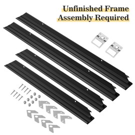 Akfado Canvas Floater Frame for 20x20 Abstract Art, 0.86" Deep DIY Metal Floater Frames for Home Office Art Show Exhibition, Modern Wall Decor for Bedroom Hallway Entryway, No Glass & Back (Black)