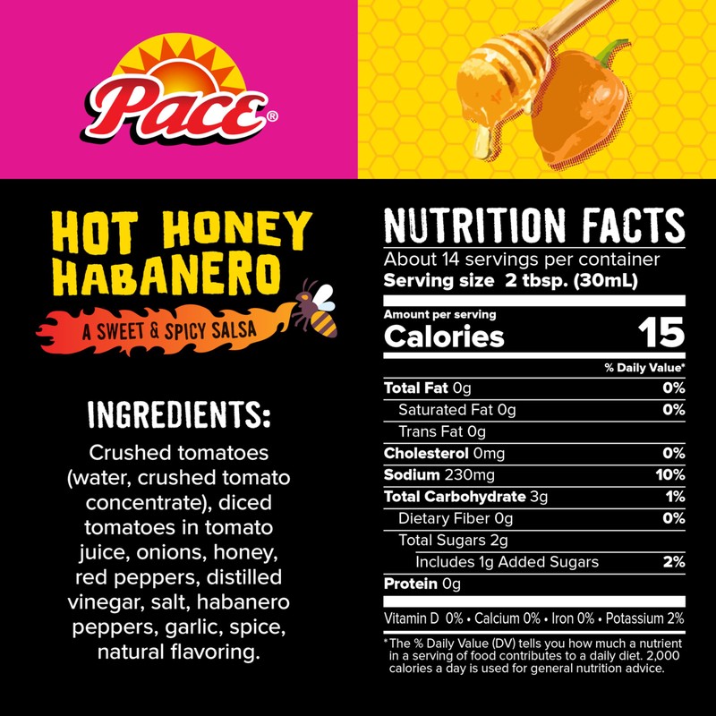 Pace Hot Honey Habanero Sweet and Spicy Salsa 16oz Jar