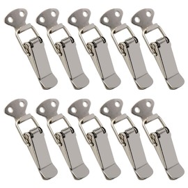 Stainless Steel Spring Loaded Toggle Latch Catch Clamp, 10 Pcs Toggle Latch with Lock Clips for Cabinet Boxes Closure Latch Lock (72mm)