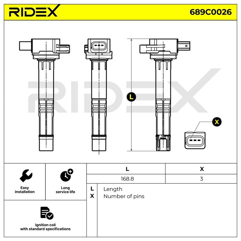RIDEX 689C0026 Ignition Coil Ignition Coil