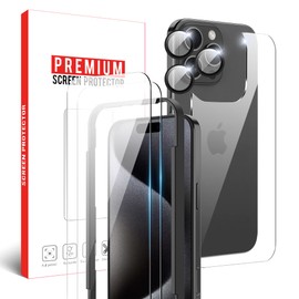Heioloo Pack of 6 Screen Protectors for 16 Pro Max 2024, [2+2+2 Pieces] Soft Protective Film and Camera Protective Film, Fingerprint ID Support, No-Bubble, Ultra Clear, Anti-Scratch Screen Protector