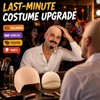 24 Pcs Bald Cap with Mustache Bald Wig Cap Halloween