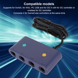 Controller Adapter for Game Cube, 3 in 1 Game Controller Converter for Wiiu, PC, Switch, Supports Turbo Boost Function, NGC to Wiiu/PC/Switch Converter with 150 cm Long Cable