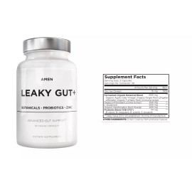 Ame Leaky Gut 90 Cap Supplements, Advanced Formula Bioavailable Glutamine Probiotics