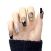 Fantasticlady,Medium Press on nails,Handcrafted,Christmas,Silver Heart Design,black,Punk style