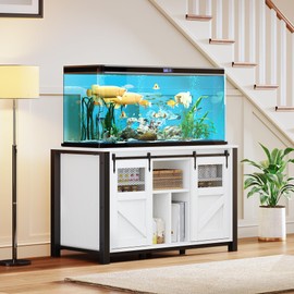 YITAHOME 120 Gallon Fish Tank Stand with Power Outlets, Heavy Duty Metal Large Aquarium Stand with Cabinet, Reptile Tank Turtle Terrariums Table for Fish Tank Accessories Storage,1100LBS Capacity