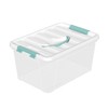 Xyskin 14 Quart Clear Latching Box with Handles, Plastic Storage