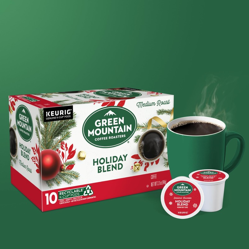Green Mountain Coffee Roasters K-Cups, Holiday Blend, 10 Count