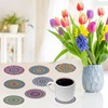 8 PCS 5D DIY Diamond Crafts Painting Coasters, Round Diamond