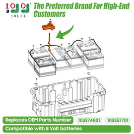 10L0L Golf Cart Battery Hold Down Rod and Plate for Club Car Precedent 2008.5-up Golf Cart, includes Hold Down Rods, OEM# 103374801 103357701