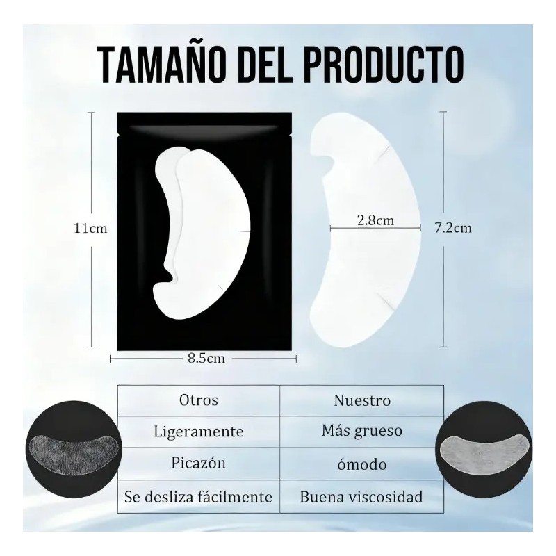 200 Pares Parches Hidrogel Para Extesiónde Pestañas Mink