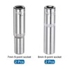 sourcing map 6-Point Shallow Socket, 1/4" Drive 2pcs 7mm Deep