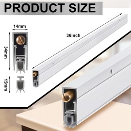 Yaocom 36 Aluminum Automatic Door Sweep Auto Door Bottom Seal Insert Sweep Stoppers for Bottom, 11/20 W x 36 L x 1-3/8 H